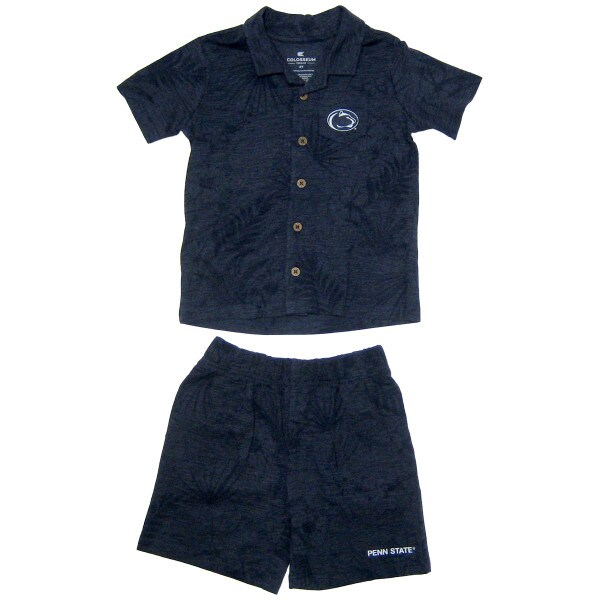 toddler navy fern print shirt short set Penn State